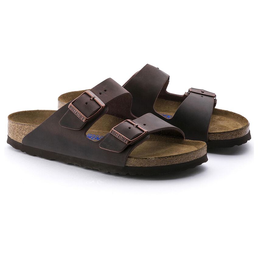 Arizona Oiled Leather Soft Footbed Sandal in Habana
