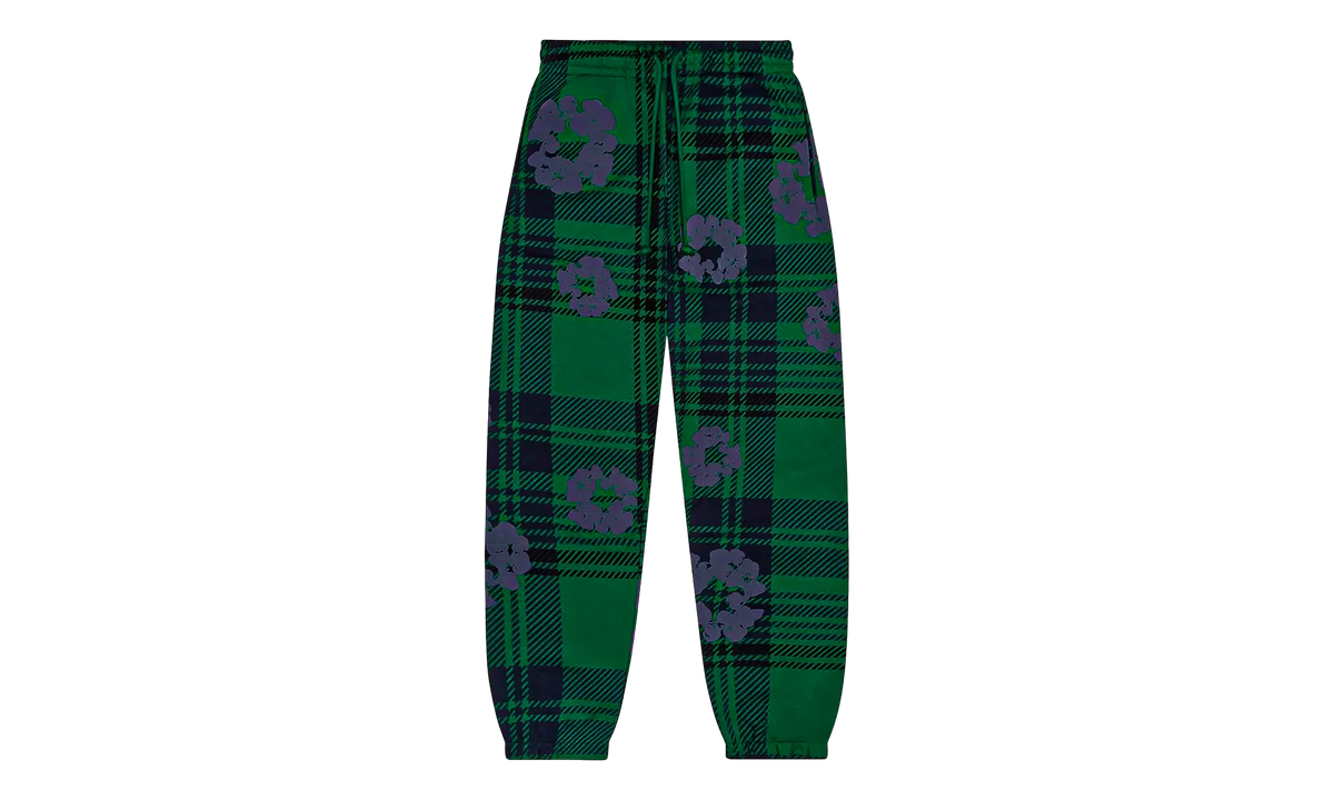 Plaid Cotton Wreath Sweatpants "Green" DT386