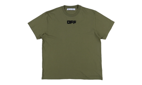 Logo Printing Round Neck Loose Short Sleeve "Olive / Black" OMAA038F21JER0015510