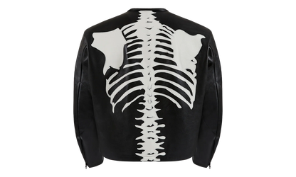 Bones Flat Leather Jacket "Black / White" BONES001