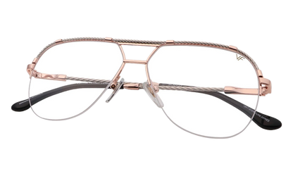 Blanco Half Rim 24KT Two-Tone "Rose / White Gold / Smoke Gradient Photochromatic" HRBA2 0010 2D4
