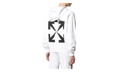 Oversized Fit World Catepillar Print Hoodie "White / Black" OMBB037R21FLE0090110