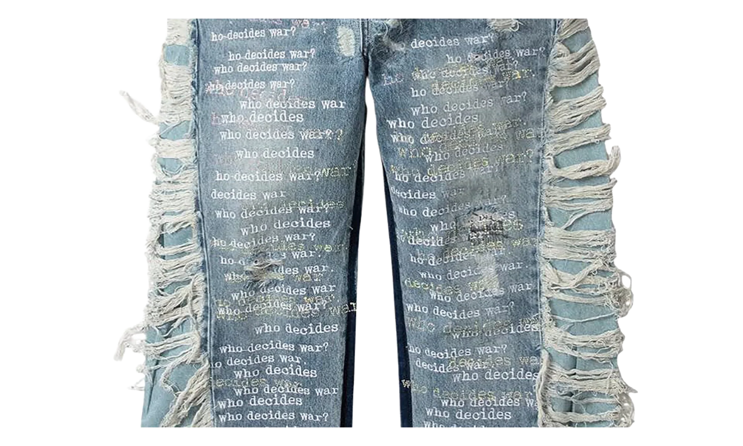 Ultra Flare Scripture Denim Jeans "Blue" EBGLDWUV
