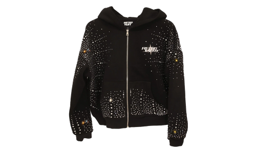 Rhinestone Zip Up Jacket "Black" RET028