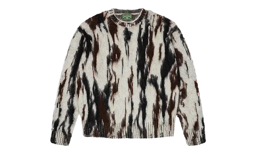 Camo Mohair Crewneck Sweatshirt "White" DT550