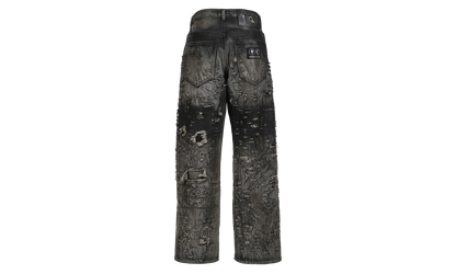 Hard-Washed Damaged Denim Pants "Black" TC25PT2002