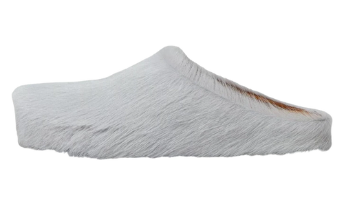 Long Hair Calfskin Fussbett Sabot Mule "Sodium" SBMR000600 P4122 00N15