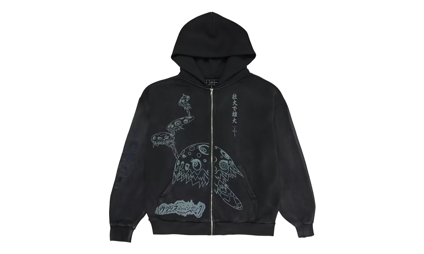 Travis Scott Cactus Jack x Fragment x Takashi Murakami Reborn Zip Hoodie "Black" CPFM45