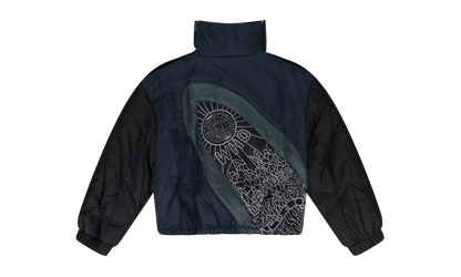 Diagonal Glass Puffer Jacket "Indigo" 11300910010AW23