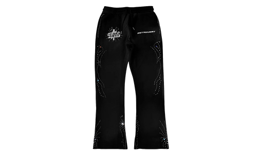 Rhinestone Sweatpants "Black" RET026