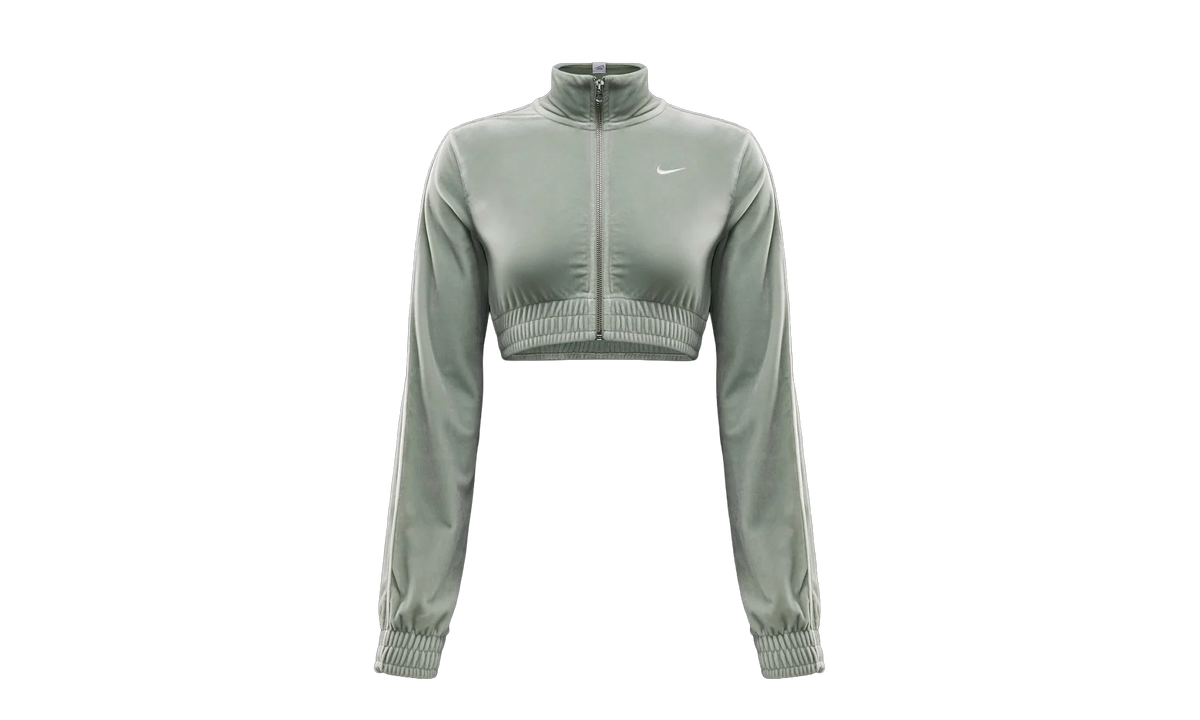 Sportswear Collection Cropped Velour Full Zip Top WMNS "Jade Horizon / Sail / Sail" FZ3679 370