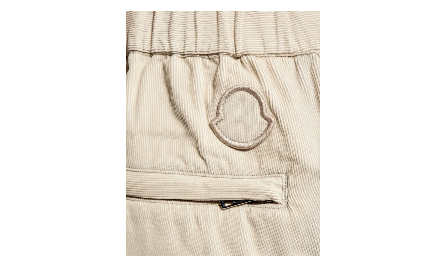 Elasticated-Waist Corduroy Trousers "White" MON05