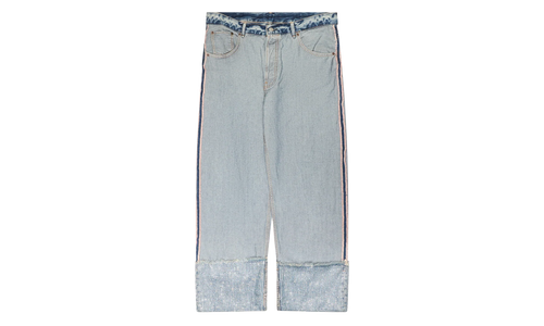 Turn Up Rhinestone Trousers "Blue" AK1003AUZ