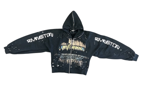 Radical Paper Rose Zip Hoodie "Mechanic Black" RDCL HD08 MECH