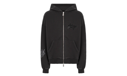 Ksubi Graff Ekcess Zip Thru Hoodie "Faded Black" MPS26FL005