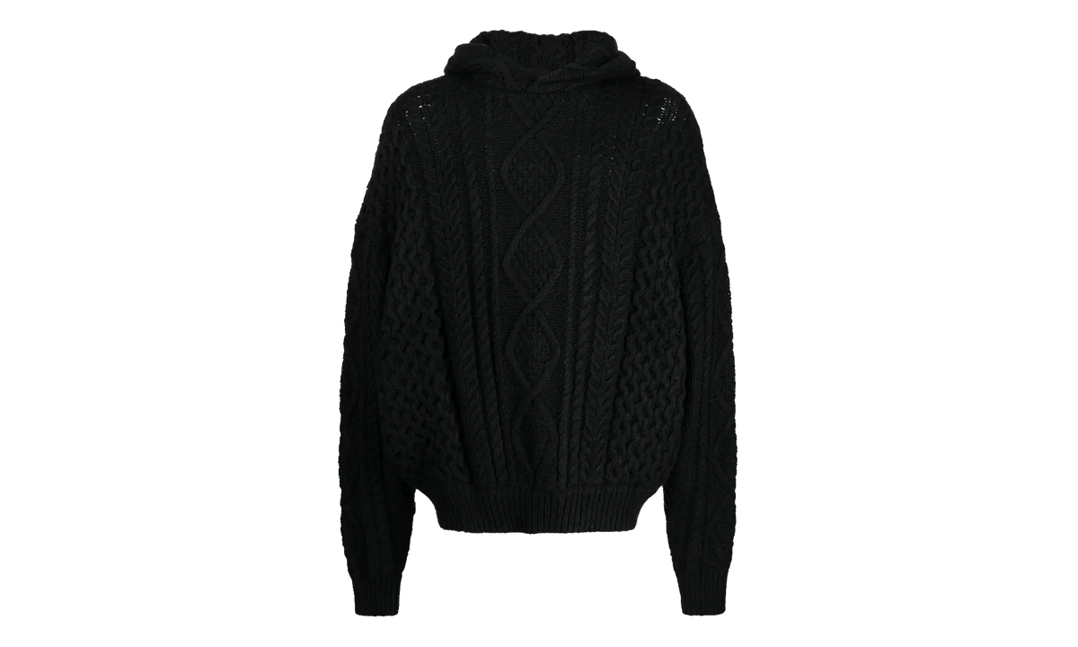 Cable Knit Hoodie "Jet Black" 192SP234390F