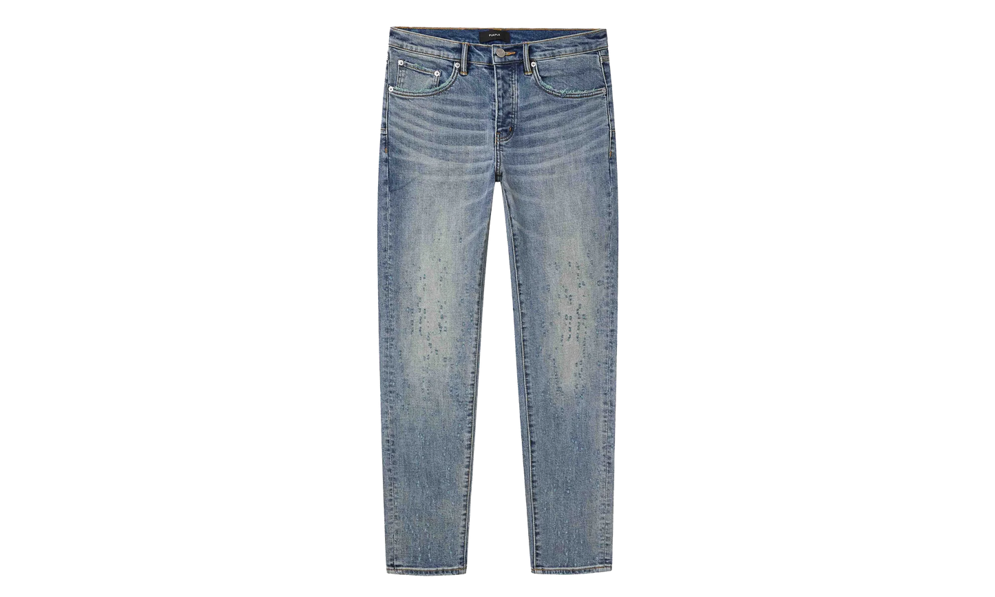 P001 Weft Buckshot Jeans "Mid Indigo" P001 CWBK425