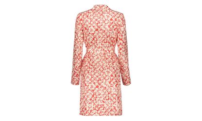 SILK FLORAL WRAP MIDI DRESS "Red" RW DR0013 5615 P23 37
