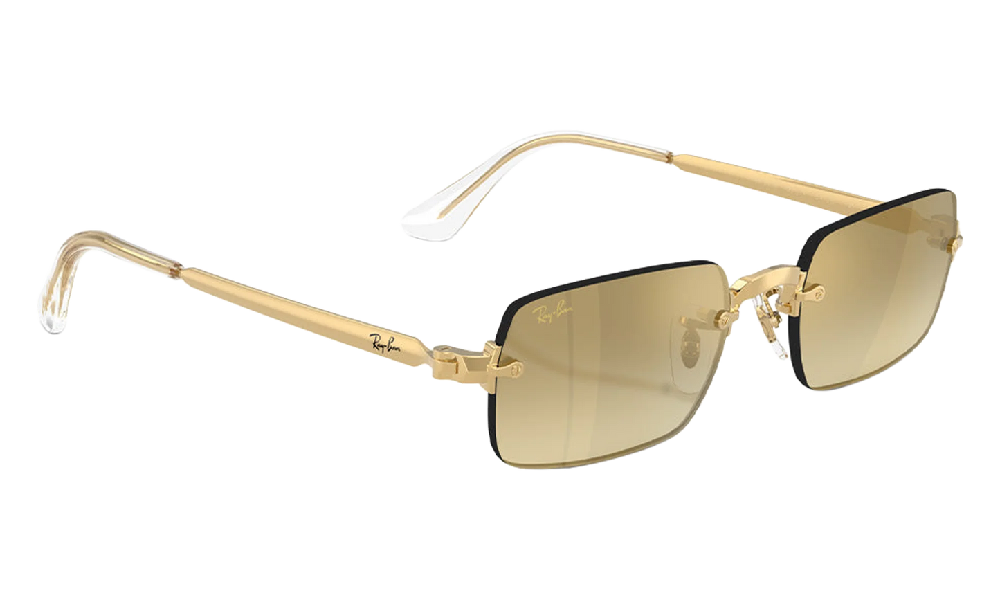 Ray-Ban Rimless "A$AP Rocky - Polished Arista Gold with Brown Mirror Gold Gradient Lens" RB3928 001 7I