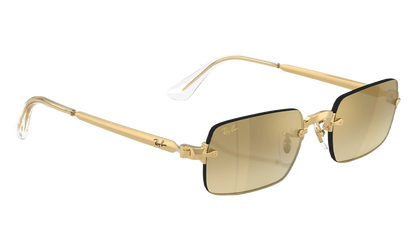Ray-Ban Rimless "A$AP Rocky - Polished Arista Gold with Brown Mirror Gold Gradient Lens" RB3928 001 7I