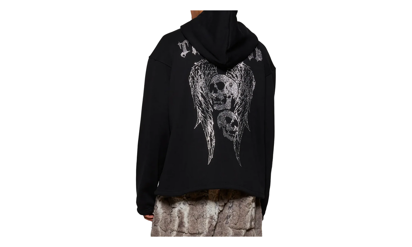TC Angels Crystal Embellished Hoodie "Black" TC25SS2401