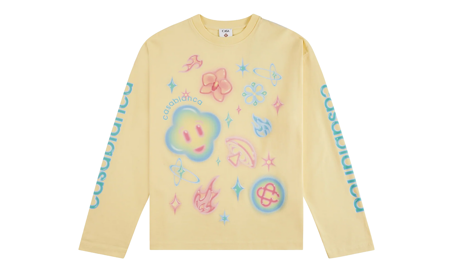 Airbrush Icons Long Sleeve T‑Shirt "Pale Yellow" M P26 JTS 062 01