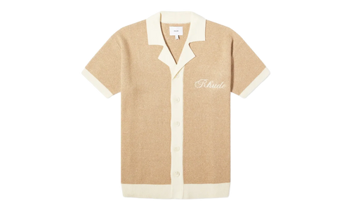 Contrast Knit Button-Up Polo "Brown" RHPS24PO02973143