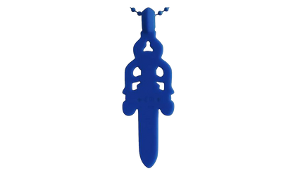 Silicone Dagger Pendant Ball Chain Necklace "Blue" CHRM0887
