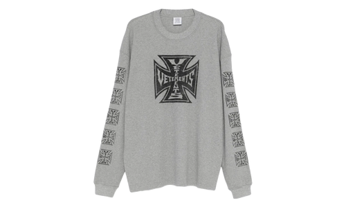 Biker Cross Waffle Long-Sleeve "Grey Melange" ME76LS181G GREY