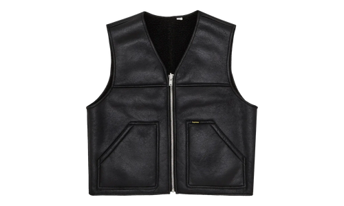 Reversible Faux Shearling Work Vest "FW24 - Black" SU27215