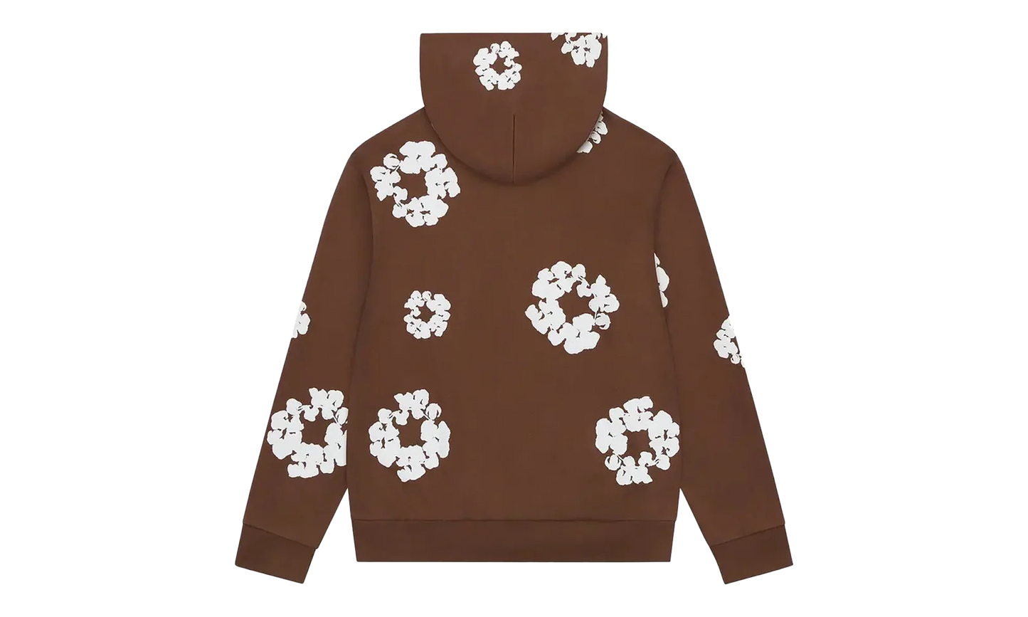 Cotton Wreath Zip Hoodie "Brown" DT451