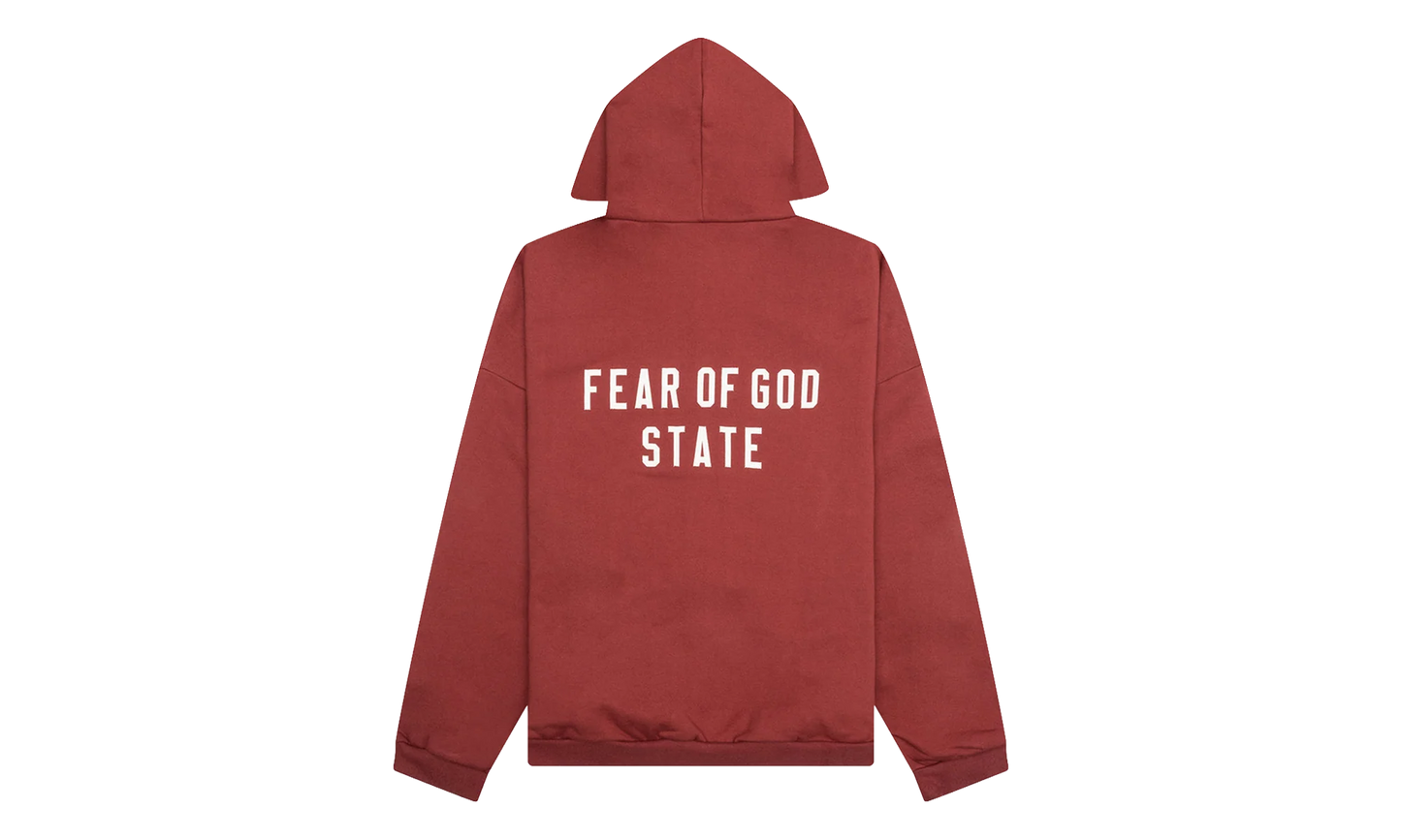 Heavy Fleece Full Zip Hoodie "Crimson" 192BT246246F