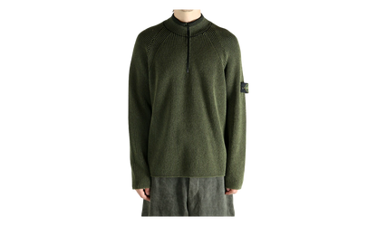 Half Zip Ribbed Polo Shirt "Military Green" 5100024 S00L7 V0054