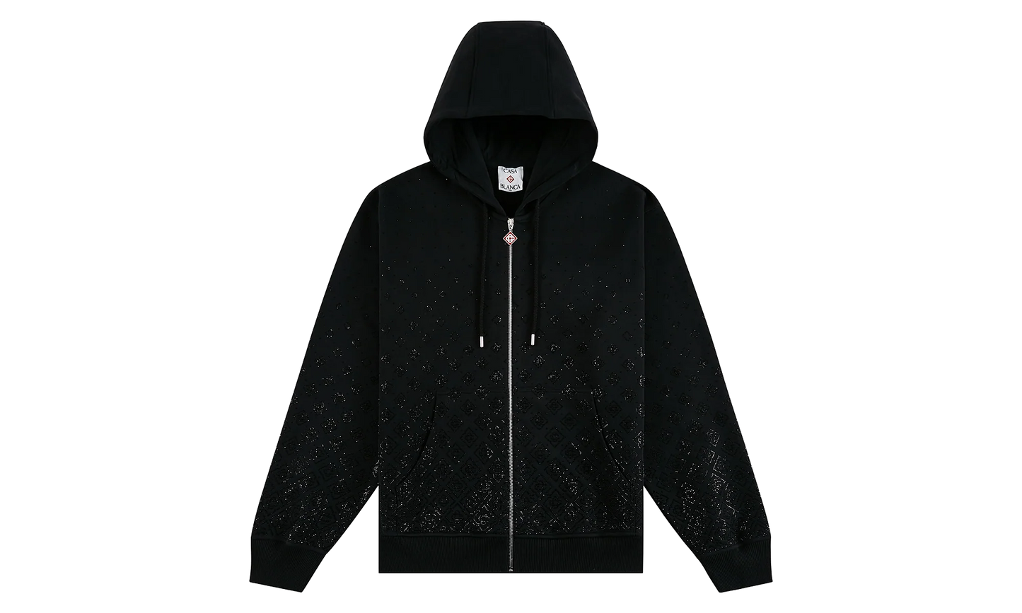 Crystal Monogram Long Sleeve Sweatshirt "Black" M P26 JTP 512 01