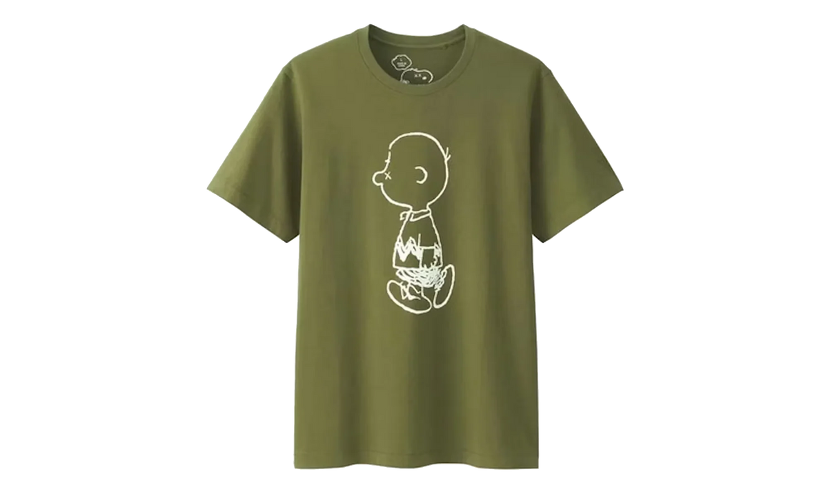 Uniqlo x Peanuts Charlie Brown Tee "Olive" KAWS202496