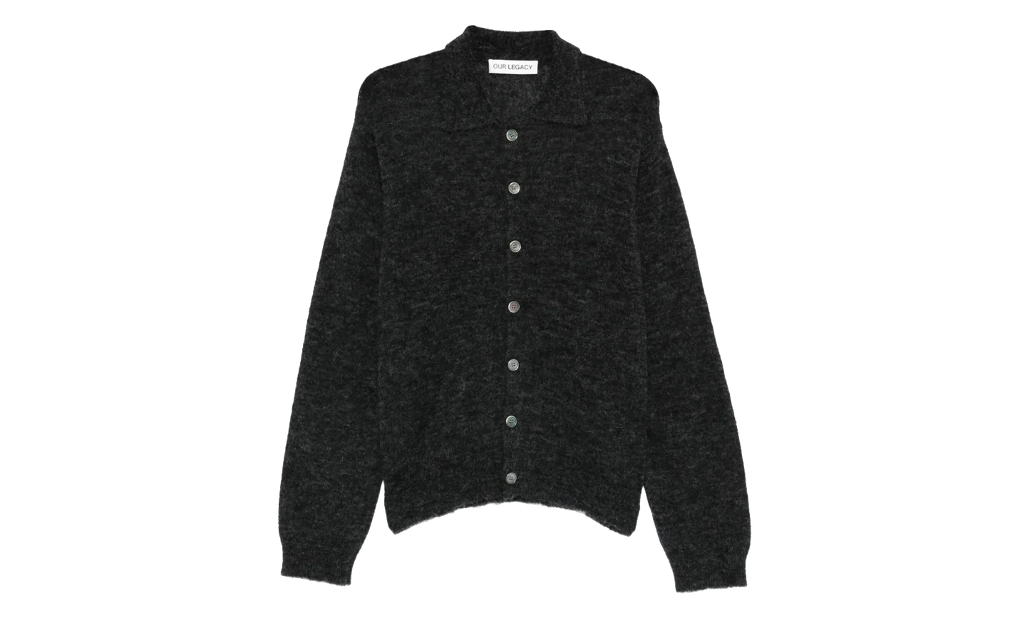 Evening Polo Shirt "Charcoal Melange Fuzzy Alpaca" M2263EC