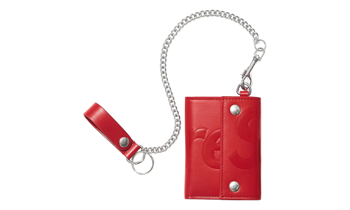 Leather Chain Wallet "SS25 - Red" SU27225