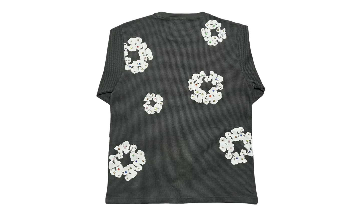 Rhinestone Cotton Wreath Thermal "Vintage Black" DT031
