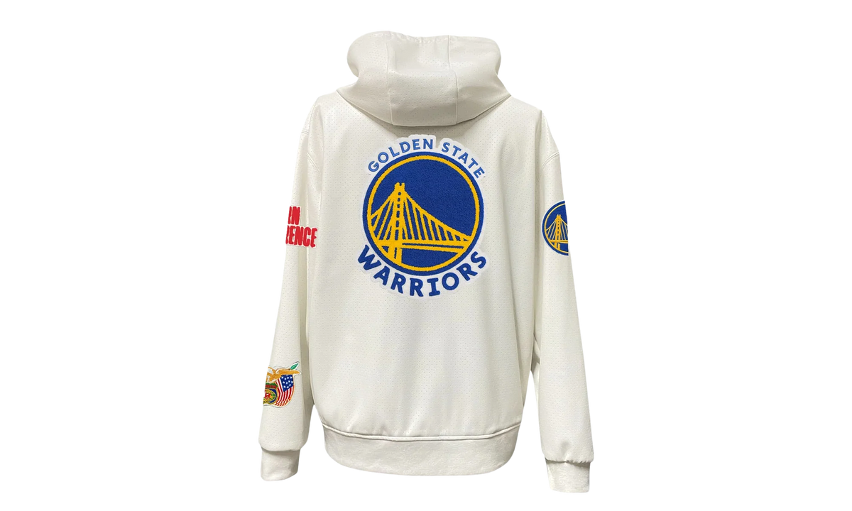 Lightweight Vegan Zip-Up Hooded Jacket "Golden State Warriors" NBA 147WHT WAR