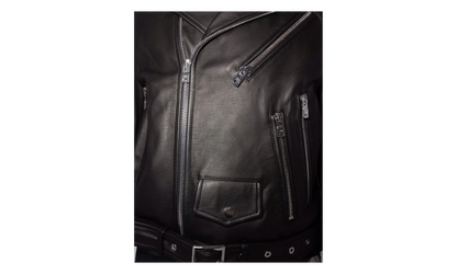 Leather Motorcycle Jacket "Black" MLJ033 001
