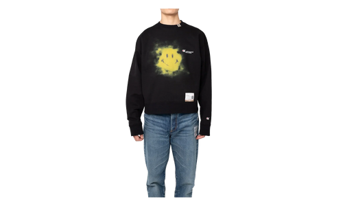 Smiley Face Crew Sweatshirt "Black" A09PO713 BLACK