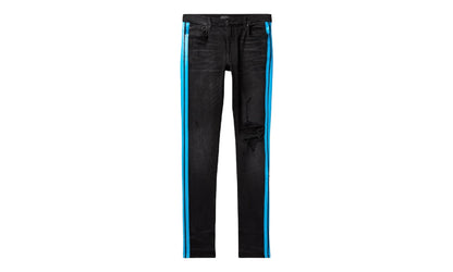 Broken Track Jeans "Aged Black Neon Blue" MBTRJ BKN ANB