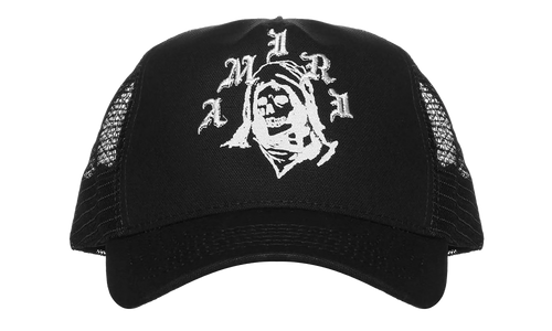 Amiri x Wes Lang Reaper Logo Trucker Hat "Black White" AW22MAH012-004