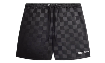 Checkered Satin Collins shorts "Black" KHM060696 001
