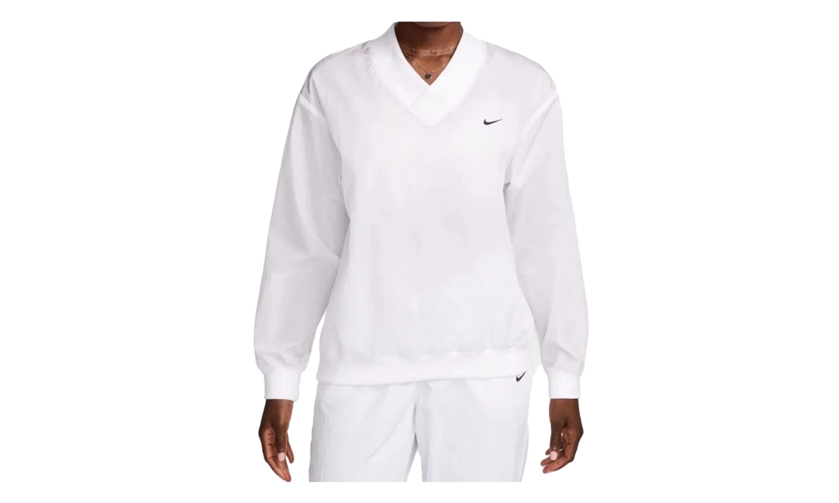 Sportswear Essential Loose UV Woven Long-Sleeve V-Neck WMNS "White" FV7649 100