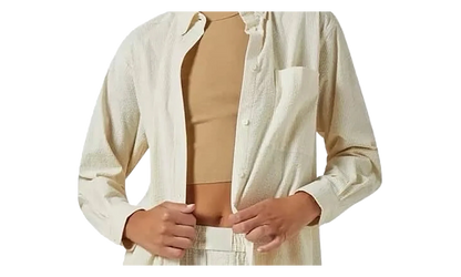 Ora Ii Seersucker Shirt "Beige" KITH42