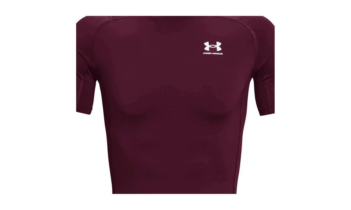 HeatGear Compression Short Sleeve "Maroon / White" 1361518 609