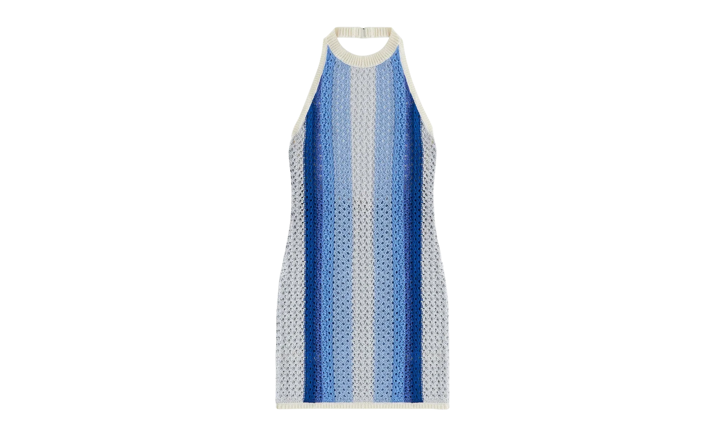 Crochet Knit Anya Mini Dress "Kyanite" KITH10
