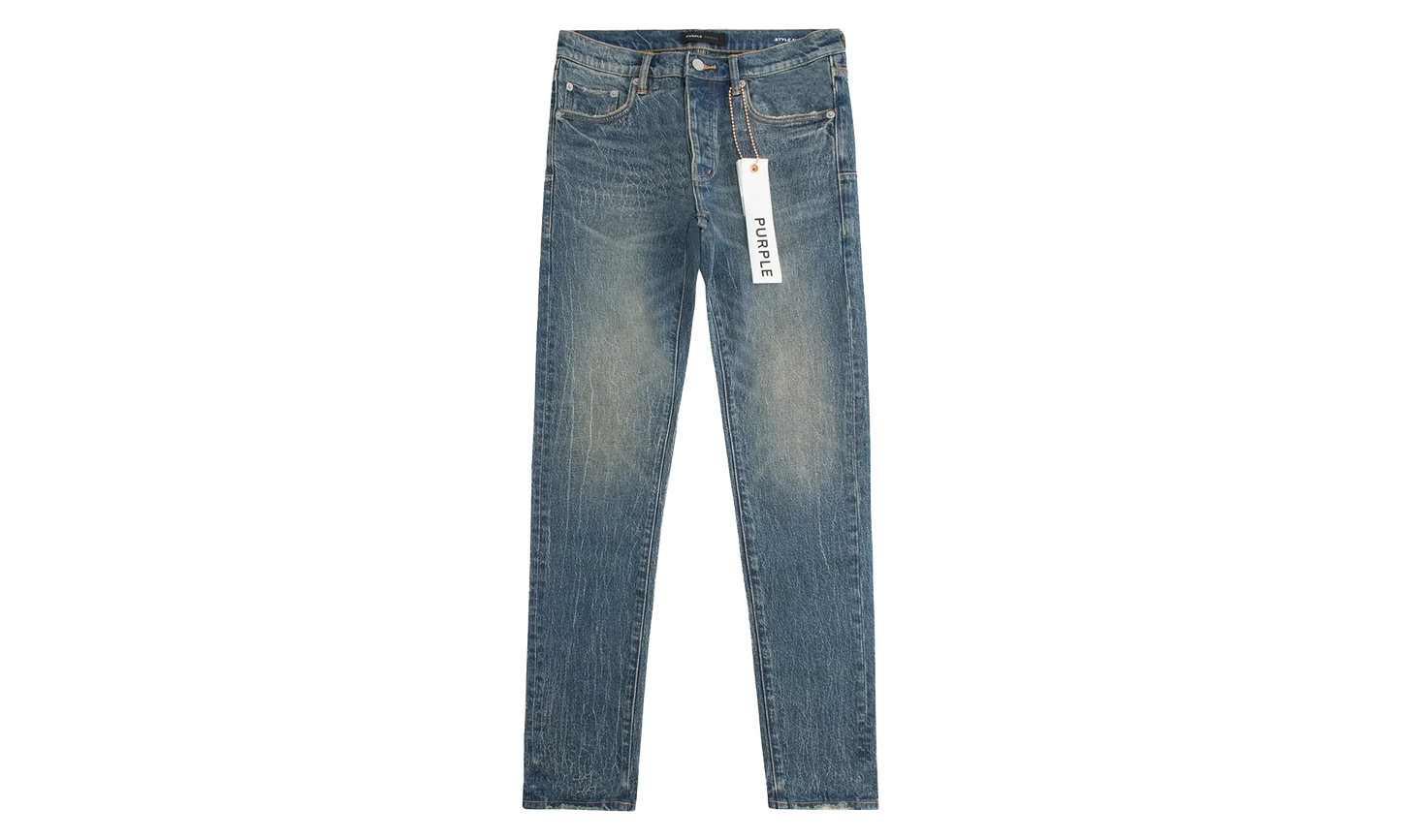 Crackle Coated Denim "Mid Indigo" P001 SICR424