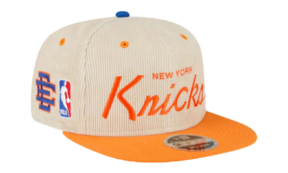 9FIFTY NBA NY KNICKS SNAPBACK HAT "ERIC EMANUEL - Cream/ Orange" EE434